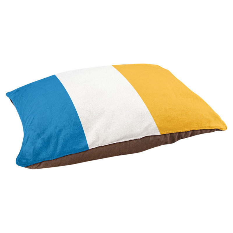 Oreiller Oklahoma, Moyen (l 28 po x P 18 po x H 9,5 po), Bleu basketball / blanc / jaune