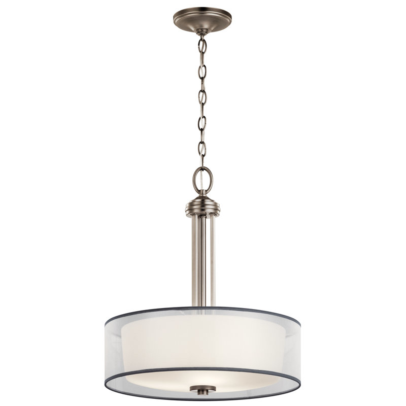 Lustre tambour 3 lumières Tallie, Étain antique