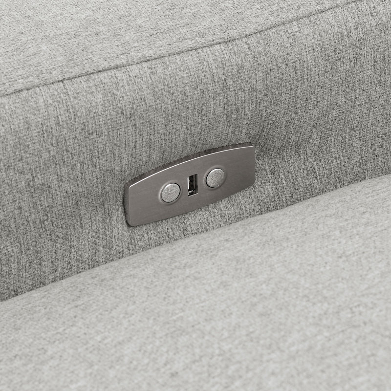 Roca Boneless Modular Power Loveseat, Gray Polyester