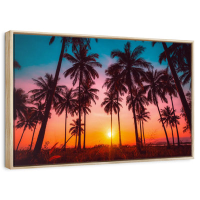 Silhouette coucher de soleil tropical