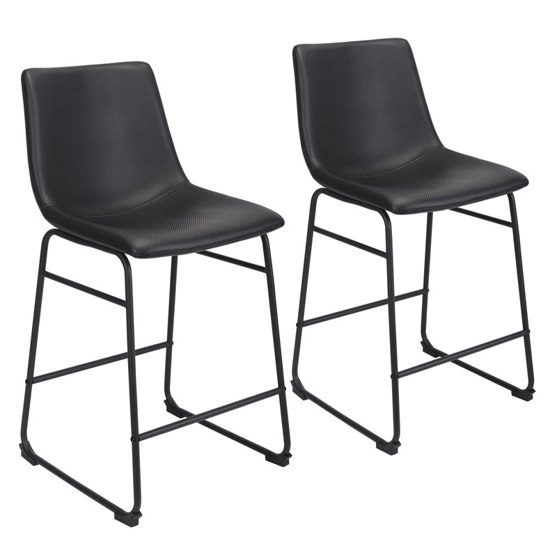 Madbury Upholstered Counter Stool, Black