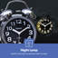 Analog Chrome Quartz Alarm Tabletop Clock-96122163
