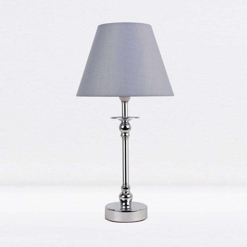 Lamons Metal Table Lamp, Grey, Polished Chrome