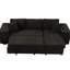 Canapé d'angle réversible moderne avec fonction couchage, méridienne de rangement et 2 poufs, gris anthracite, forme en L, rangement, design