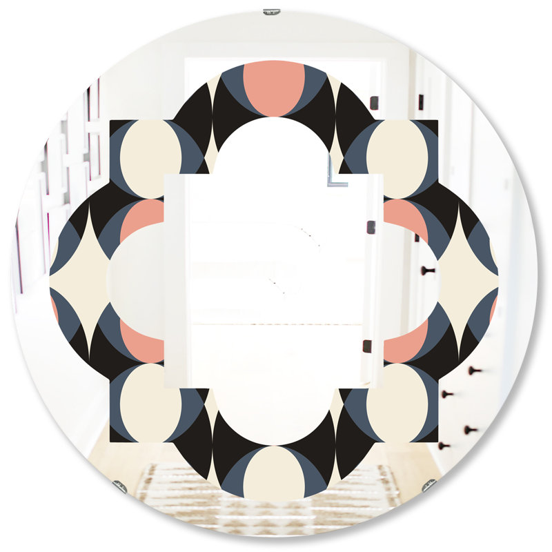 Miroir mural moderne sans cadre en forme de cercle ii moderne triple c, H 31,5 po x l po