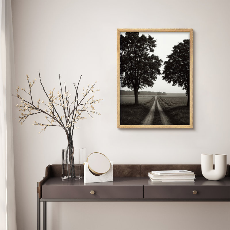«Country Road», reproduction d'art murale encadrée pour un décor de bureau ou de salon, Naturel, H 10 po x l 8 po