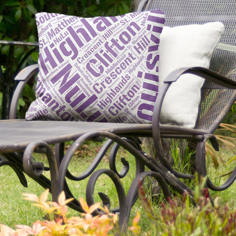 Coussin décoratif intérieur/extérieur louisville, H 16 po x l 16 po, Non, Mauve