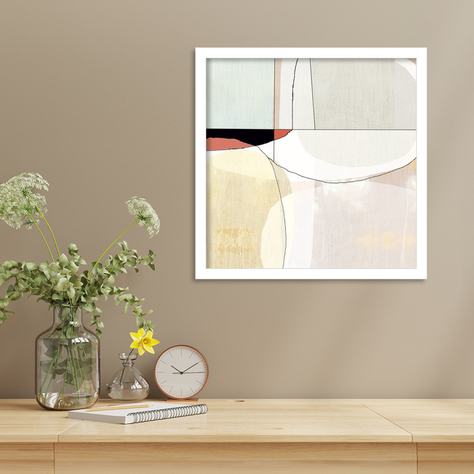 Flagler "Beholder III" Print by Sisa Jasper, 17" H x 17" W, White