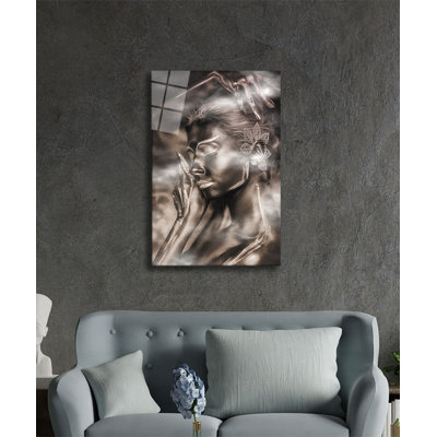 Élégante peinture décorative en verre trempé 18,1 po x 28,3 po | 100% verre trempé, épaisseur: 0,16 pouce | Superbe œuvre d'art pour la décoration intérieure, le salon et les espaces de bureau, durable et facile à nettoyer