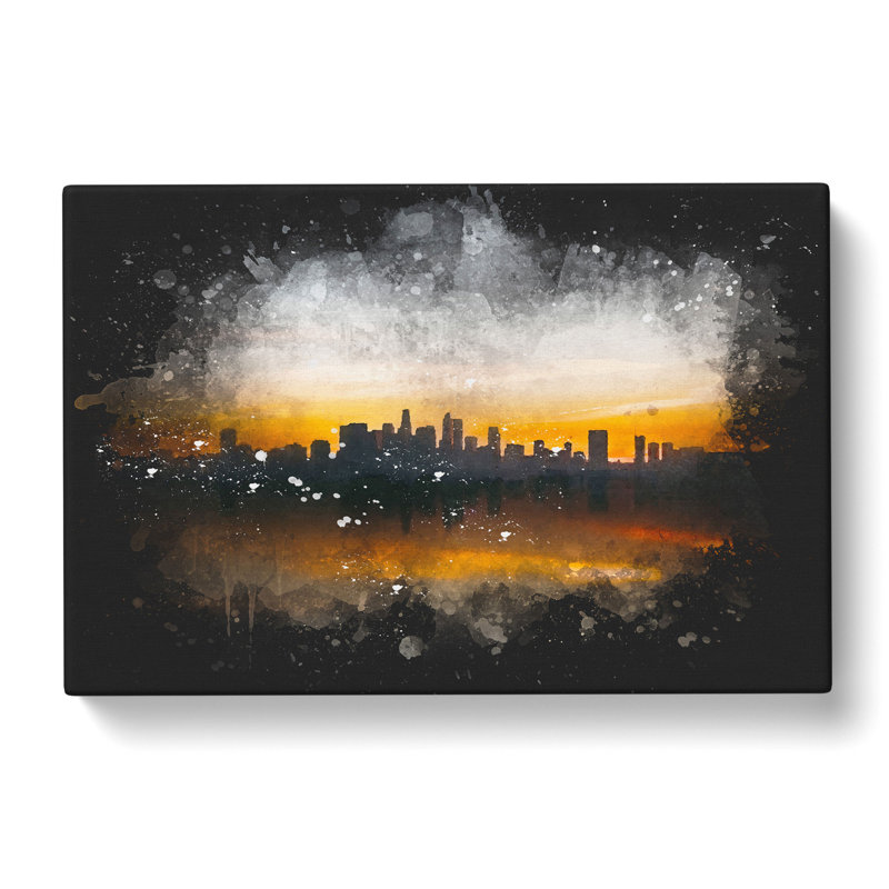 Sunrise Over Los Angeles Skyline - Wrapped Canvas Print, 50cm H x 76cm W x 3cm D