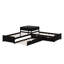 Twin L-Shaped Platform Bed With Trundle,Desk And Drawers-114404392