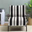 Chaises d'appoint confortables, chaise rayée moderne en tissu de bois pour la maison