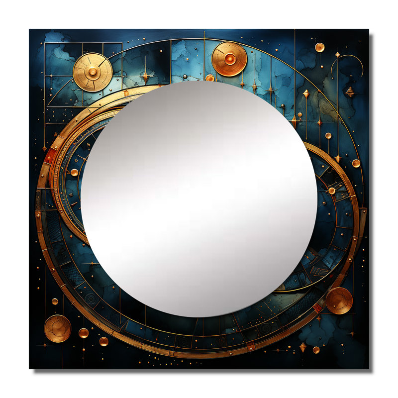 Sharre - Miroir géométrique carré moderne pour décoration murale, 23 po x 23 po