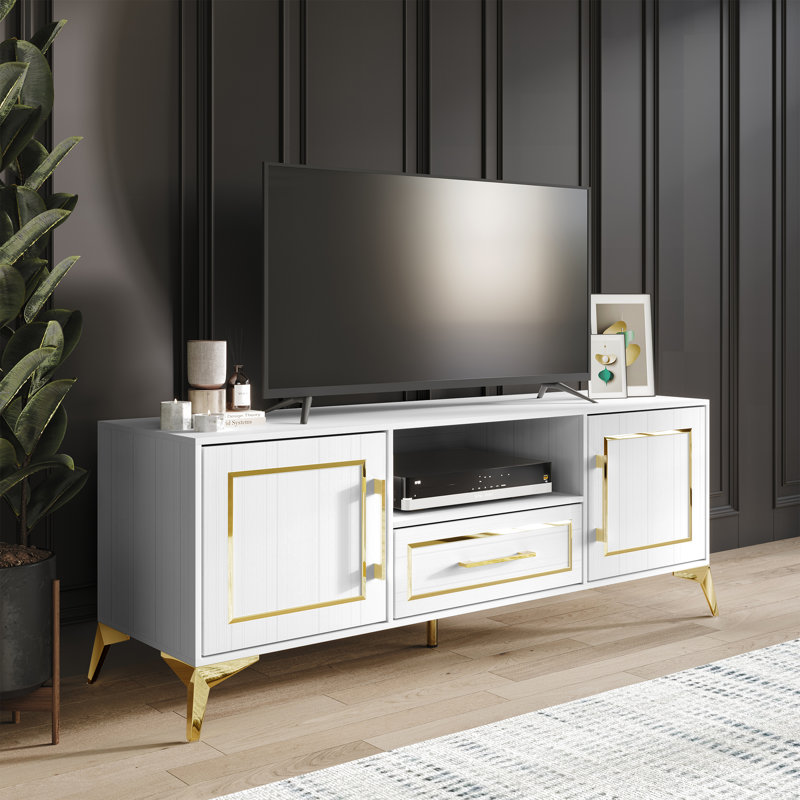 Baccus Unfinished TV Stand for TVs up to 43", White