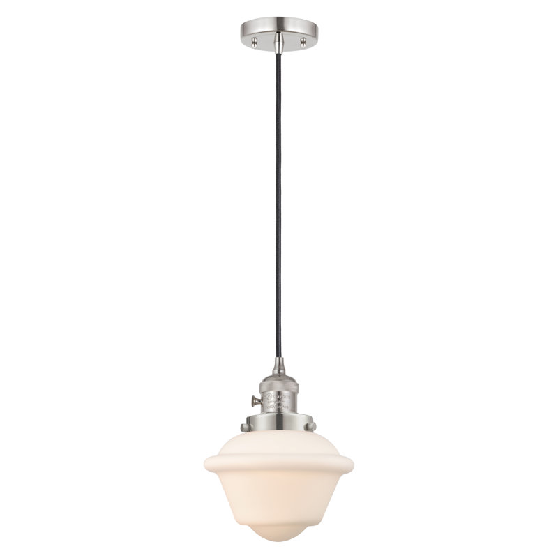 Franklin Restoration - Grourke - Mini-luminaire suspendu à 1 lumière - Interrupteur marche / arrêt - Ampoule DEL, Blanc mat