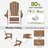 Set Of 6 Folding Adirondack Chairs, Firepit Chairs, Cup Holder, All-Weather HDPE-1499868921