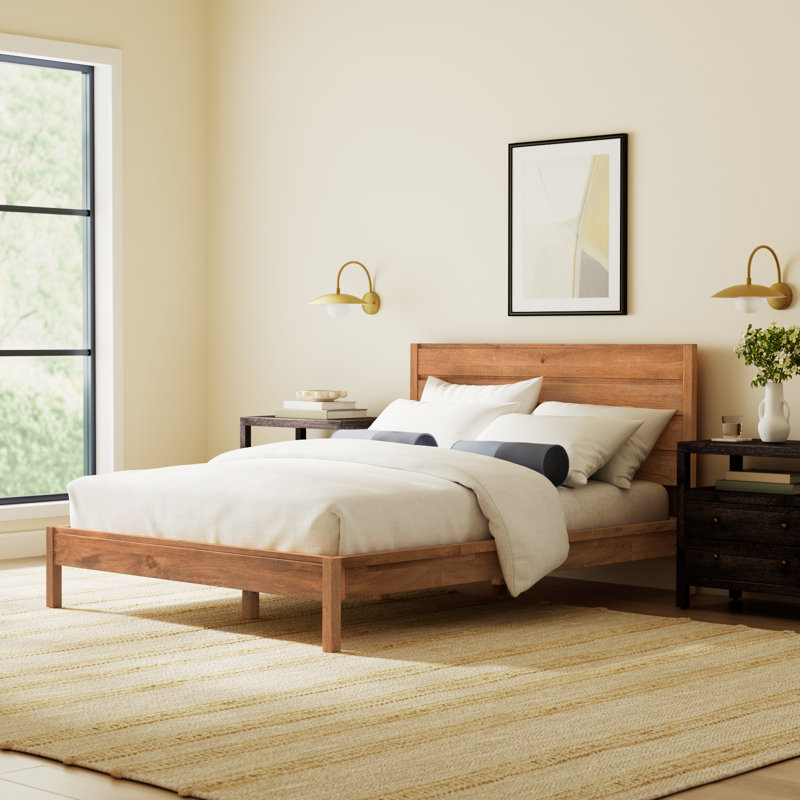 Stills Solid Wood Bed, Mid Tone Honey