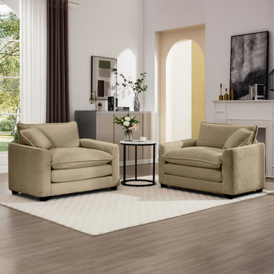 Tan Corduroy With Two Single Chairs - Adding Elegance To Bedroom & Office 2 Enhancing Appeal Of