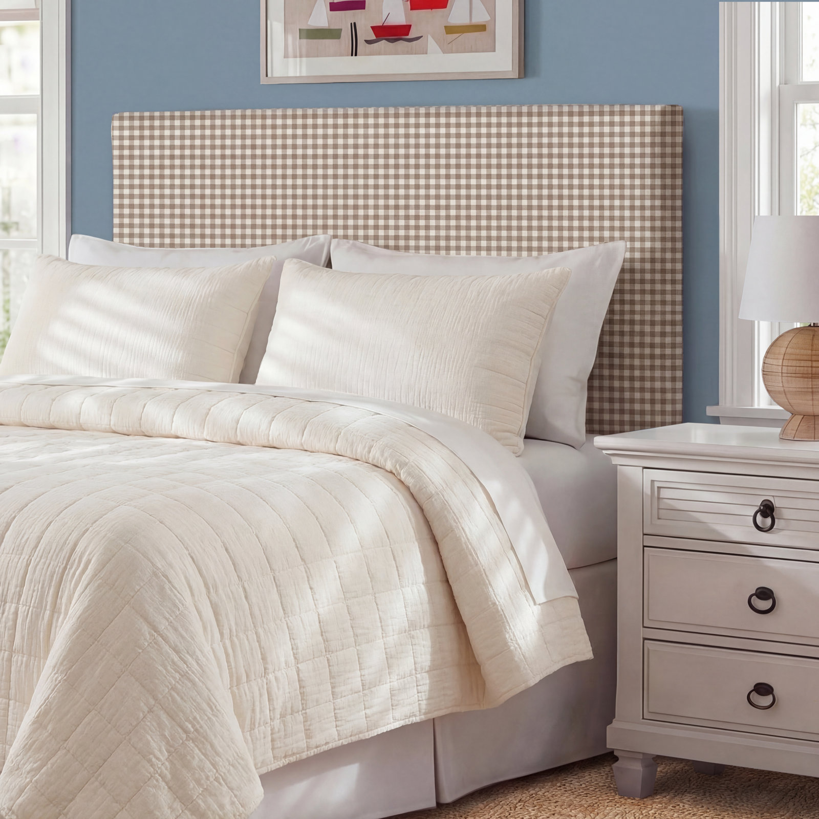 Bessinger Headboard, Queen, Classic Gingham Tan