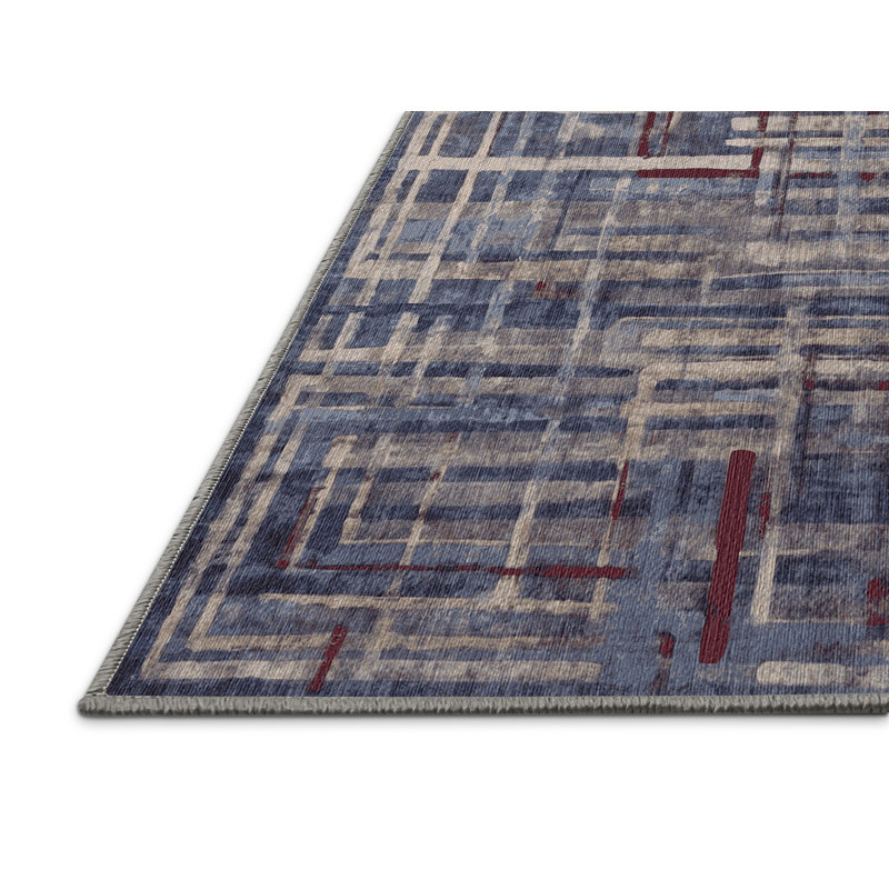 Machine Washable Gray Area Rug, Rectangle 5' x 7'