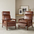 Ensemble de 2 fauteuils inclinables modernes en similicuir Branstetter de 28,5 po de largeur avec cadre en bois massif