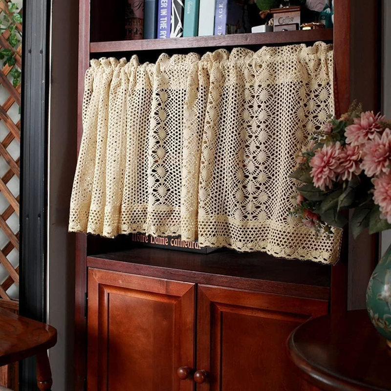 Cantonnière rustique Boho pour fenêtre de cuisine