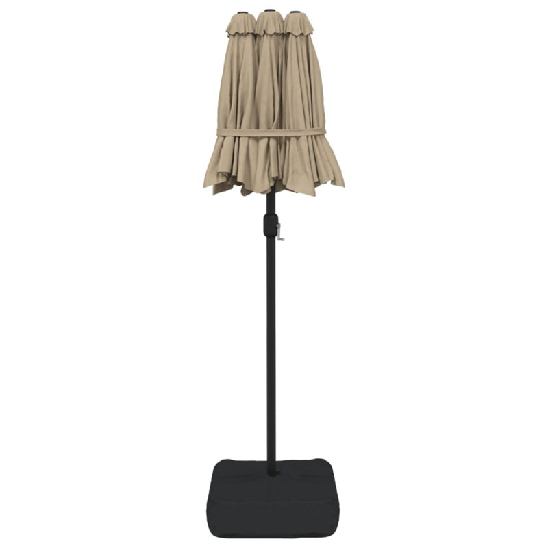 Double-Head Garden Parasol 316x240 cm, Taupe