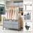 Laundry Hamper with Hanging Rack, 5 Section Laundry Sorter on Wheels with Removable Baskets and Hanging Bar, Rolling Laundry Cart for Bedroom or Bathroom, Heavy Duty Metal Frame, 246L Capacity