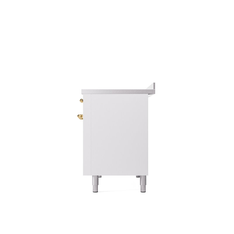 ILVE Nostalgie II 48 in Induction Range, White/Brass