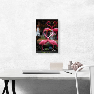 Plastique rose flamant rose - reproduction de photo sur toile tendue