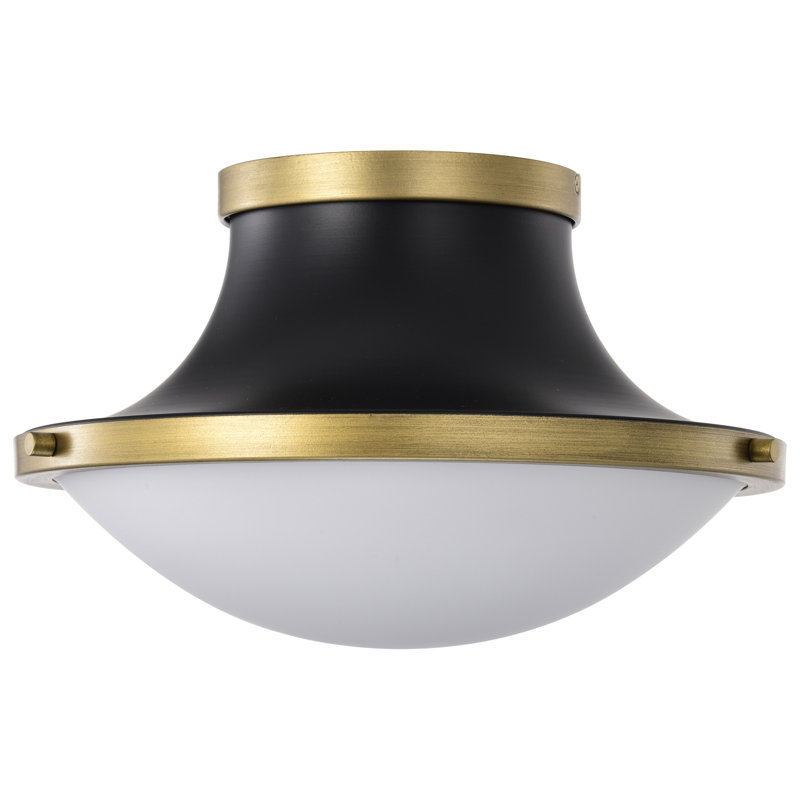 Plafonnier encastré en verre Arbaz, Noir mat, H 8,13 po x l 14 po x P 14 po