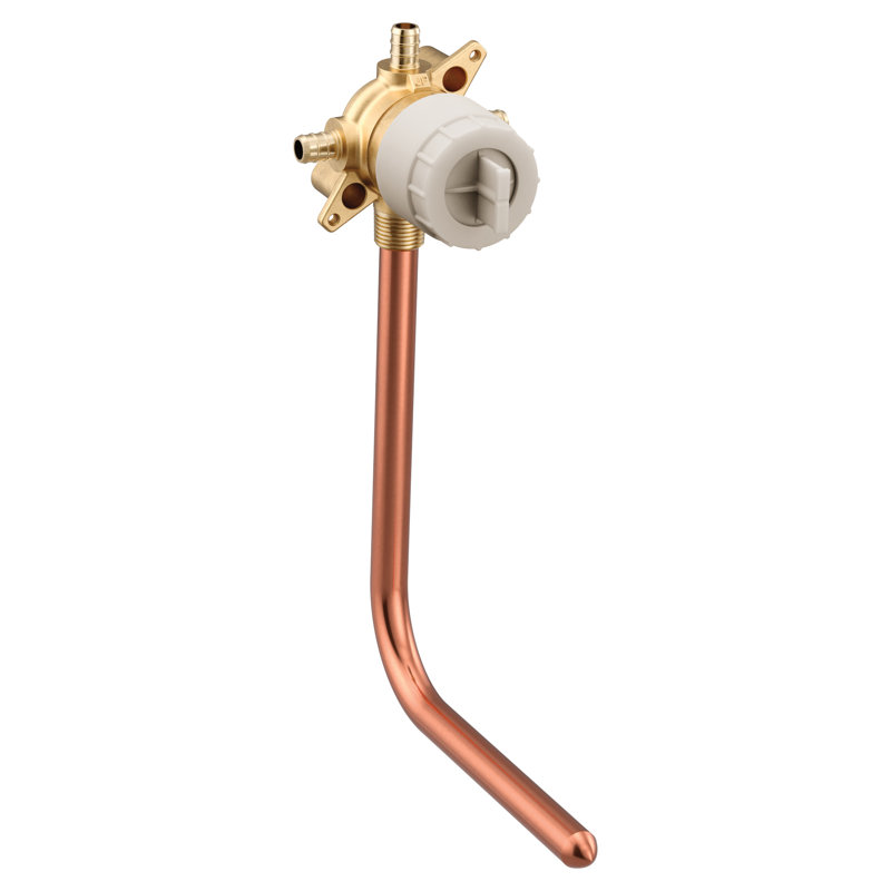 Soupape de mélange préfabriquée pour baignoire et douche à 4 ports M-CORE avec raccords PEX à sertir