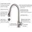 Robinets de cuisine avec douchette rétractable en acier inoxydable à poignée simple 1 trou pour cuisine familiale-129889816