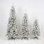 3 Pcs Flocked Artificial Christmas Tree Set with Pre-Lit Lights,4ft 5ft 6ft Snow Covered Christmas Trees for Holiday Decor