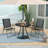 Round Metal Outdoor Dining Table With Umbrella Hole , 34'' in. W 34'' in. D