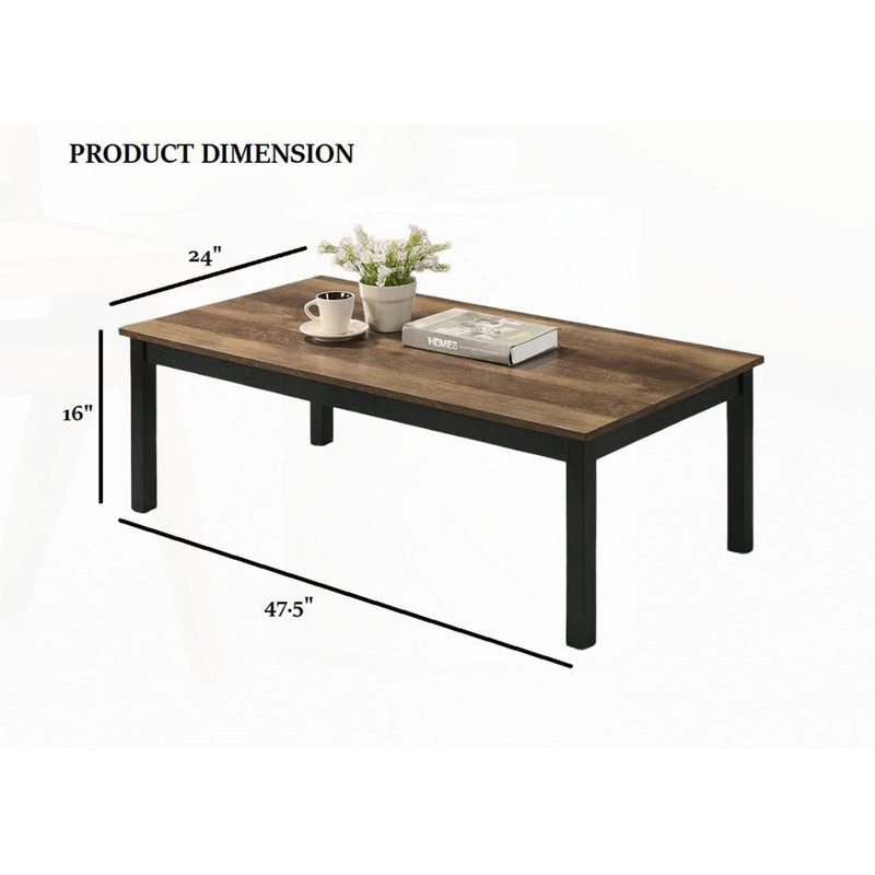 Contemporary Style 3Pc Table Set, Brown, Wood