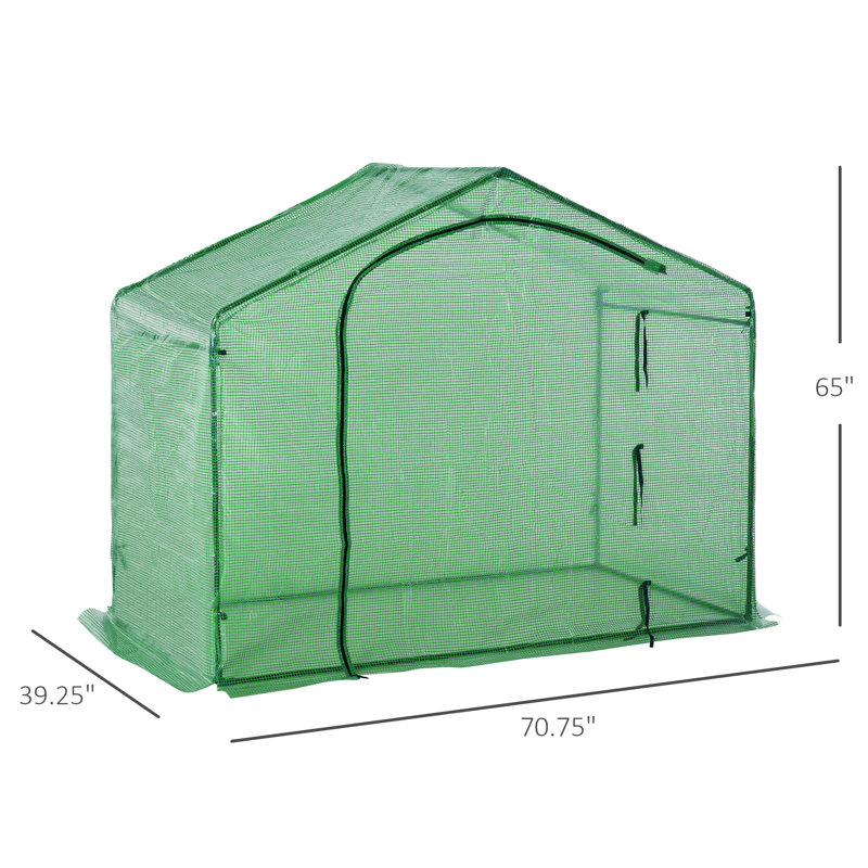 Serre Iluminado à accès direct, H 65 po x l 70,75 po x P 39,25 po, Vert