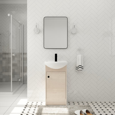 Lagarrian 18.16'' Single Bathroom Vanity with Ceramic Top