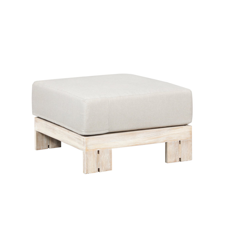 Repose-pieds d'extérieur avec coussin Sunbrella® Jaivien, Gris, Blanc