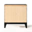 Table de chevet grise patinée avec deux tiroirs pour la chambre à coucher