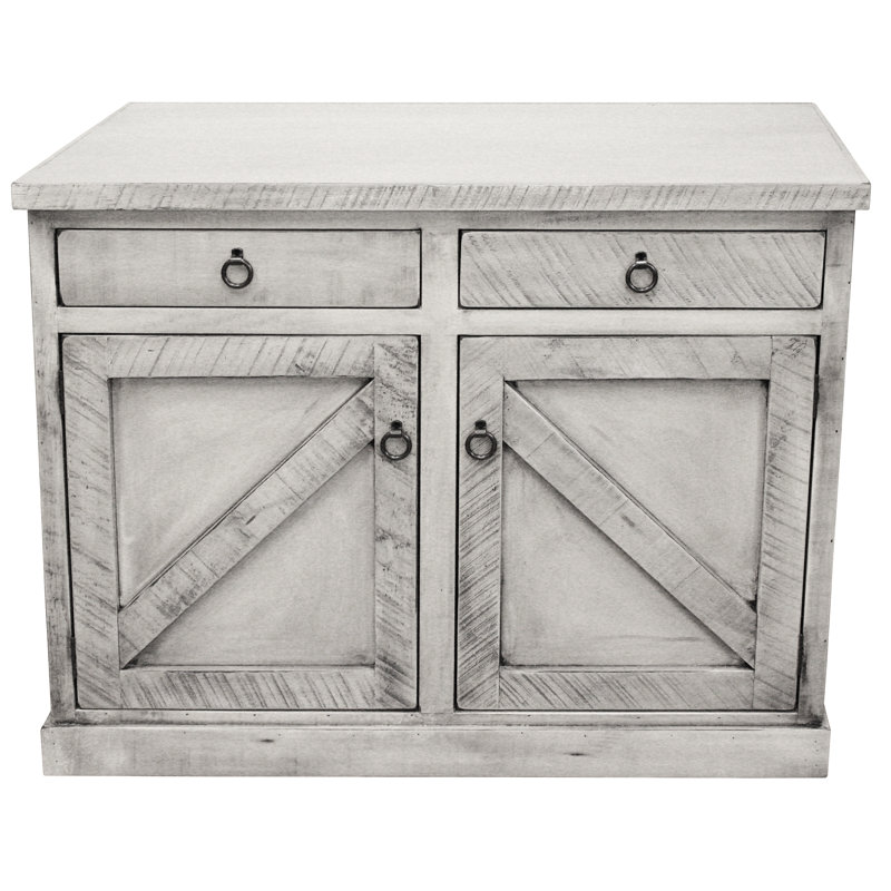 Berrien Solid Wood Kitchen Island, Rustic Dela Verria