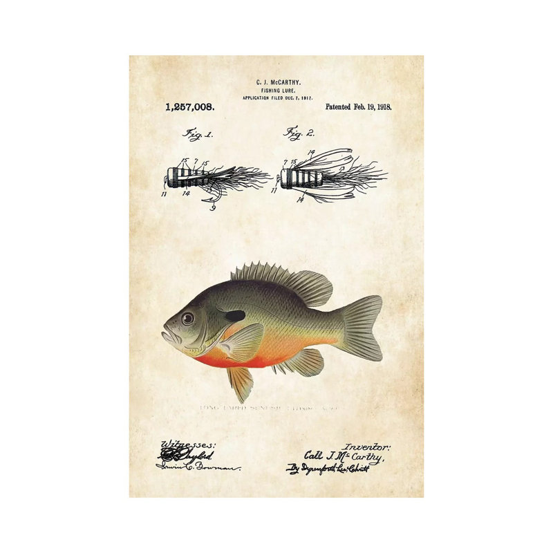 " Bluegill Sunfish Fishing Lure " by Patent77, 18" H x 12" W x 1.5" D