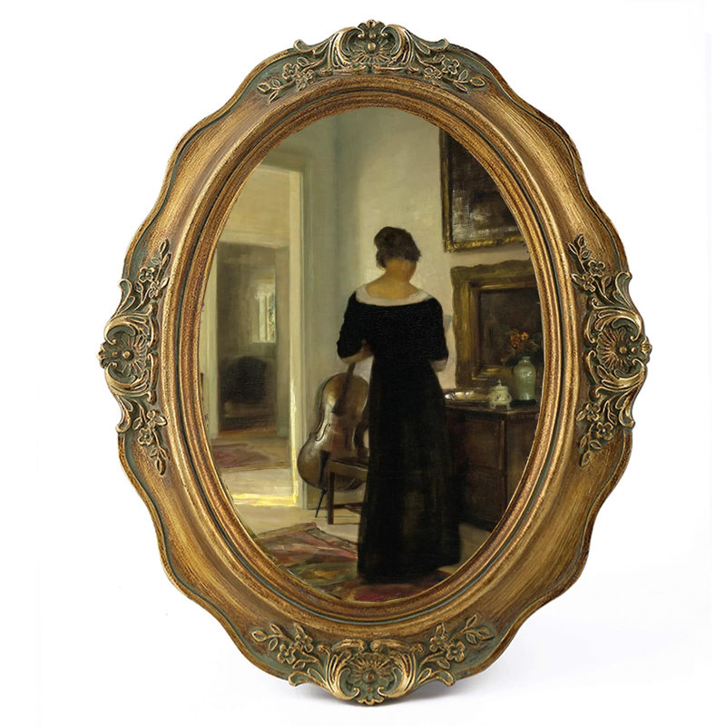 Vintage Picture Frames 5X7 Oval Picture Frame Tabletop And Wall Mount Antique Picture Frame With High Definition Glass Front,Oval Wall Art, Bronze Gold