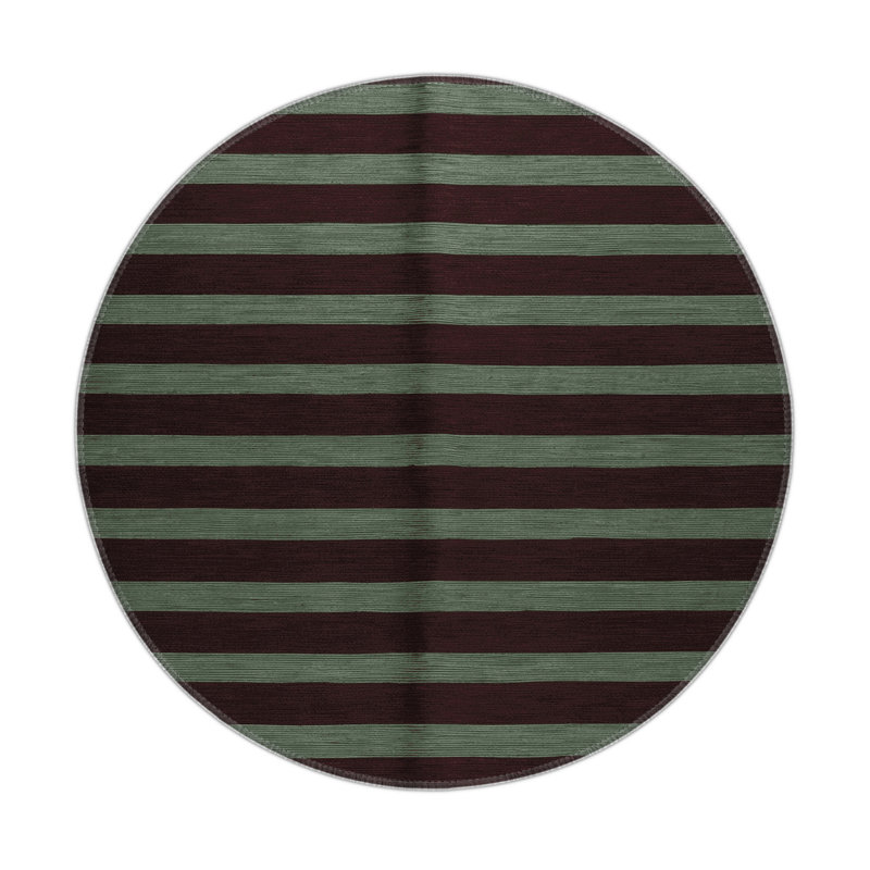 Tapis intérieur / extérieur brun HorizontalStripes, Rectangulaire 3 pi x 5 pi