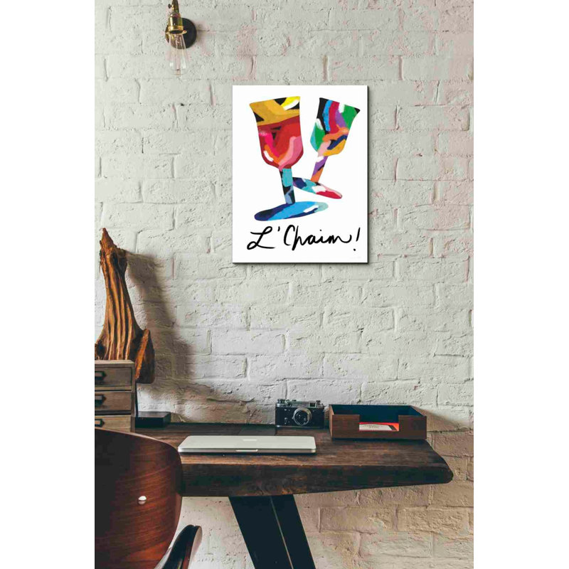 «L'Chaim Glass» par Linda Woods, art mural sur toile, H 16 po x l 12 po x P 0,75 po