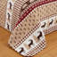 Ensemble de courtepointe réversible en microfibre taupe / rouge / blanc -170810320