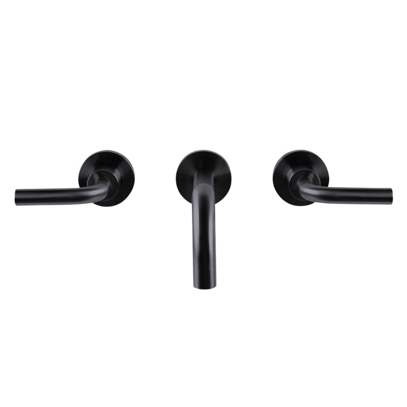 Cigno Wall Mounted Bathroom Faucet with Drain Assembly, Matte Black
