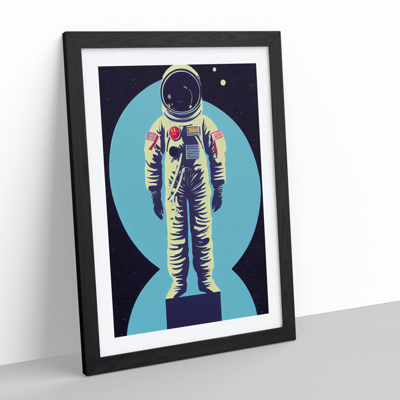 XV1022-2638X Magnificent Astronaut - Single Picture Frame Print, Black, 46cm H x 34cm W x 2cm D