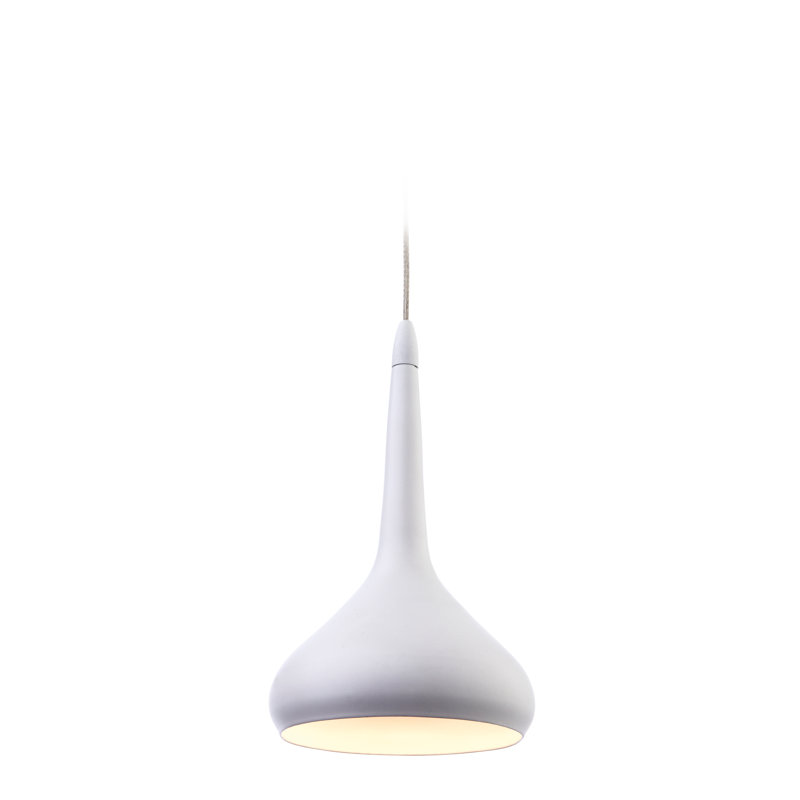 Bar 1 - Light Matte LED Teardrop Pendant, White