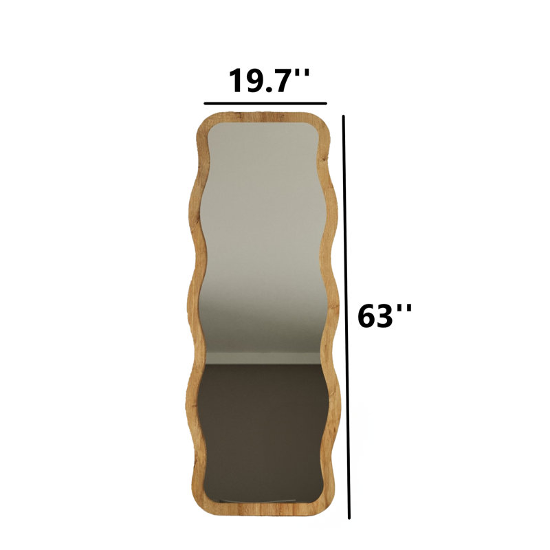 Élégant miroir mural 19,7 po x 63,0 po x 0,9 po | Fabrication 100% bois aggloméré, finition noyer | Conception écologique Flotale-E, couleur unie moderne - parfaite pour la décoration intérieure et les espaces contemporains